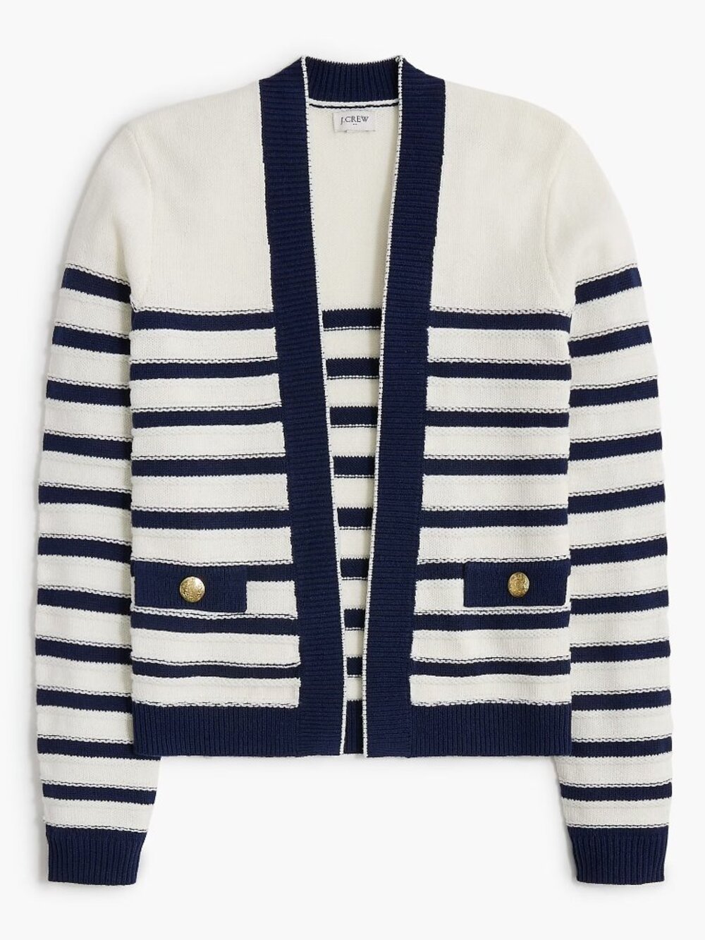 NWT J. Crew Stripped Open Cardigan Sweater-XXS